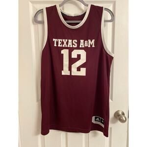 Texas A&M Aggies Adidas 12th Man Basketball Jersey - Maroon/White - Size Medium